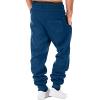 Comfort Drawstring Sweatpants for Men Solid Joggers Sports Pants Basic Cinch Bottom Lounge Running Pants 3X-4X Navy view 2