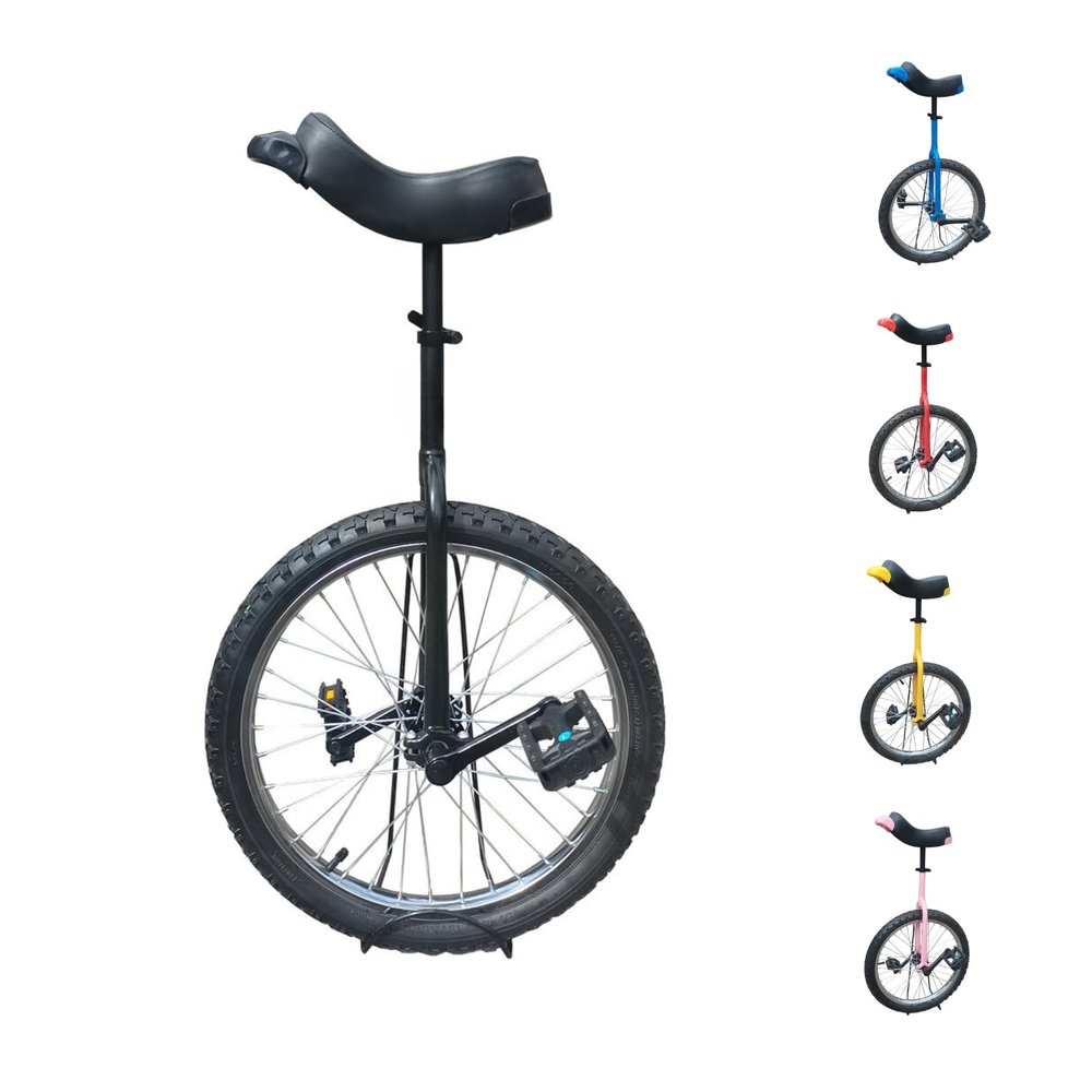 TCUDCKI Unicycle for Adults Adjustable Seat with Unicycle Stand for Fun Fitness Exercises Balance Training Circus Performances (Black, 12")