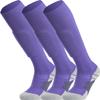 APTESOL Youth Soccer Socks Knee High Team Sport Cushion Sock Women Men Long Tube Cotton Athletic Compression Socks (3-Pair Purple-A,Large) view 1