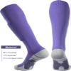 APTESOL Youth Soccer Socks Knee High Team Sport Cushion Sock Women Men Long Tube Cotton Athletic Compression Socks (3-Pair Purple-A,Large) view 4