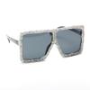 bullabulling Oversized Rhinestone bling Sunglasses for Women Fashion lens Square Diamond Sunglasses Lady Party Eyewear (black) view 3