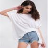 EXLURA Womens Summer Oversized T Shirts 2025 Casual Short Sleeve Loose Maternity Tops Crewneck Tunic Plus Gym Workout Top White view 3
