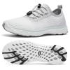 ALEADER Stylish Aqua Water Shoes for Women, Quick-Dry Xdrain Water Sneakers, Pool Swim Shoes, Beach Shoes White/LtGray Size 10 view 1