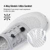 ALEADER Stylish Aqua Water Shoes for Women, Quick-Dry Xdrain Water Sneakers, Pool Swim Shoes, Beach Shoes White/LtGray Size 7 view 3