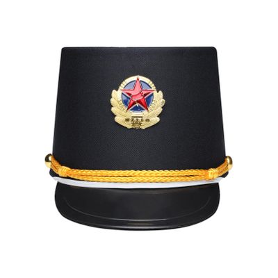 Aislor Unisex Orchestra Feather Hat Marching Band Hat Band Drummer Cap Soldier Cap Conductor Costume Hat for Cosplay Party Type C One Size