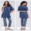 EXLURA Womens Summer Oversized T Shirts 2025 Casual Short Sleeve Loose Maternity Tops Crewneck Tunic Plus Gym Workout Top Navy Blue view 2