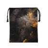 Black Marble Gymnastics Grip Bag - Marble Print Drawstring Grips Bag for Gymnasts Marbling String Bag Adjustable Gold Texture Gym Pouch for Travel Sports view 1