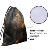Black Marble Gymnastics Grip Bag - Marble Print Drawstring Grips Bag for Gymnasts Marbling String Bag Adjustable Gold Texture Gym Pouch for Travel Sports view 4