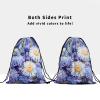 Daisy Flower Gymnastics Grip Bag - Purple White Floral Drawstring Gym Bag for Gymnasts Botanical Blossom Gymnastic Pouch Bag Plant String Bag Adjustable view 3