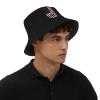 American Flag Helicopter Pilot Bucket Hat Beach Sun Hats Travel Outdoor Cap Unisex Fisherman Hats Black view 3