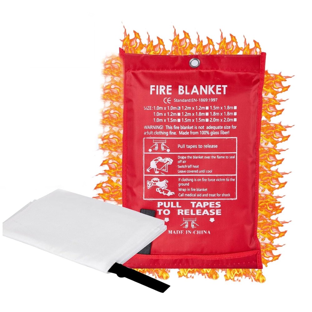 AHDFY Fire Blankets Emergencys for Home, Fire Blanket, Flame Retardant Protection Blanket Home Fireproof Blanket for Kitchen, Car, Grill, Camping, Warehouse, Fireplace, Office,2.0mX2.0m