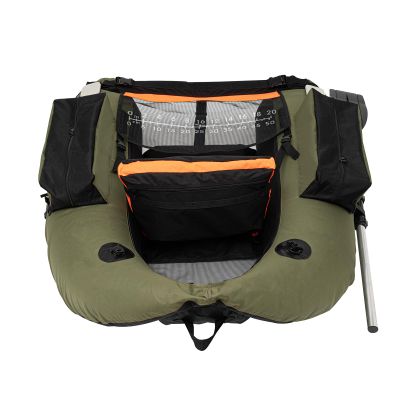 Fishing Boat, Outdoor Fishing Boat with Flippers Inflatable 286LBS Load Bearing Capacity Belly Boat 53.5 * 41.3 * 21in for Fishing and Angling (Green)