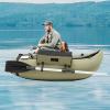 Fishing Boat, Outdoor Fishing Boat with Flippers Inflatable 286LBS Load Bearing Capacity Belly Boat 53.5 * 41.3 * 21in for Fishing and Angling (Green) view 2