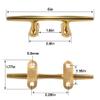 VEITHI Boat Cleat, Brass Color Dock Cleats 6 inch, 316 Stainless Steel Rope Cleat Open Base 2 Pack, Boat Cleats for Boats, Boat Dock Cleats Mooring Cleat for Boat/Yacht/Deck view 2