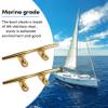 VEITHI Boat Cleat, Brass Color Dock Cleats 6 inch, 316 Stainless Steel Rope Cleat Open Base 2 Pack, Boat Cleats for Boats, Boat Dock Cleats Mooring Cleat for Boat/Yacht/Deck view 4