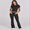 ANRABESS Lounge Sets for Women 2 Piece Foldover Yoga Flare Leggings Pants Crop Tops Casual Y2K Outfits Matching Tracksuit Set Black Medium view 2
