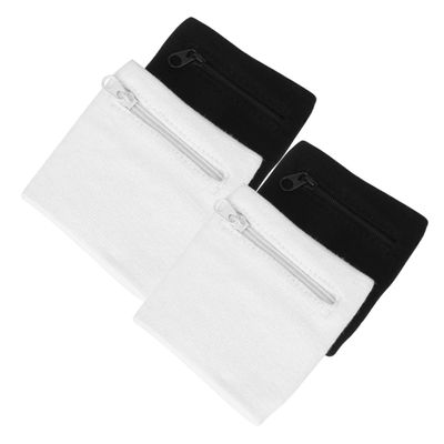 Anneome Cotton Sports Wristband Wrist Wallet Zipper Pouch for Coins Keys Cash Exercise Outdoor Activity