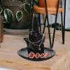 Amosfun Hand Ring Holder Ceramic Finger Jewelry Ring Dish Tray Gesture Hand Sculpture Jewelry Display Stand for Bracelet Watch Key Organizer Black view 2