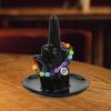 Amosfun Hand Ring Holder Ceramic Finger Jewelry Ring Dish Tray Gesture Hand Sculpture Jewelry Display Stand for Bracelet Watch Key Organizer Black view 4