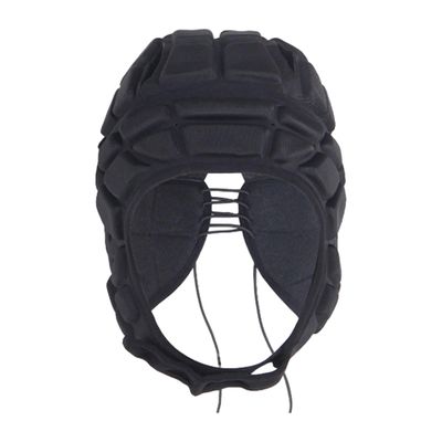 clinmday Rugby Helmet Headguard with Adjustable Strap, Ultralight Impact-Resistant Soccer Ski Soft Protective Helmet for Kids Youth Black M