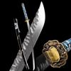 ZPGP Japanese Samurai Damascus Steel Sword Full Tang Sharp Brass Tsuba view 1