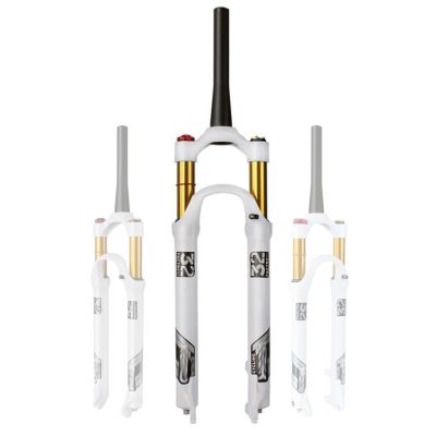 ZECHAO 120mm Travel Air Supension Front Fork,26/27.5/29in Aluminum Alloy 1-1/2" Disc Brake Mountain Bike Suspension Fork 9mm Axle (Color : Tapered Manual Lock, Size : 29inch)