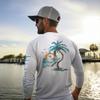 Palmyth Fishing Shirts for Men Long Sleeve UPF 50+ T Shirt Sun Protection Tee (White/Palm Eden, 3XL) view 2