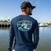 Palmyth Fishing Shirts for Men Long Sleeve UPF 50+ T Shirt Sun Protection Tee (Dark Blue/Tidal, 4XL) view 4