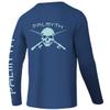 Palmyth Fishing Shirts for Men Long Sleeve UPF 50+ T Shirt Sun Protection Tee (Dark Blue/Skull and Rods, 3XL) view 1