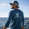 Palmyth Fishing Shirts for Men Long Sleeve UPF 50+ T Shirt Sun Protection Tee (Dark Blue/Skull and Rods, 3XL) view 2