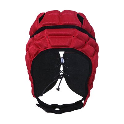 clinmday Rugby Helmet Headguard with Adjustable Strap, Ultralight Impact-Resistant Soccer Ski Soft Protective Helmet for Kids Youth Red L