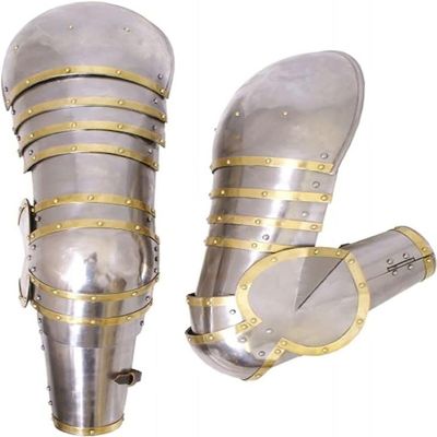 Medieval Complete Late Middle Ages Arms Greaves Armor Medieval Greaves Armor Protection Silver Steel Set