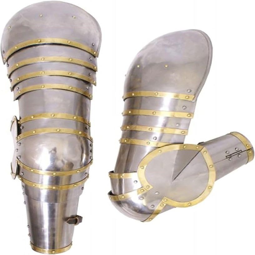 Medieval Complete Late Middle Ages Arms Greaves Armor Medieval Greaves Armor Protection Silver Steel Set