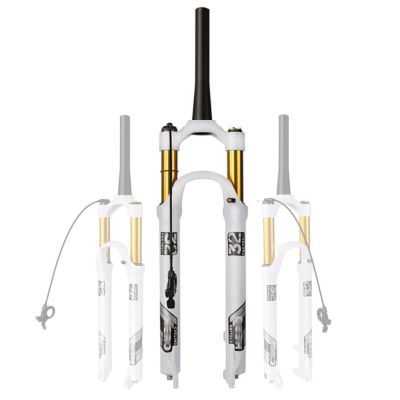 ZECHAO 120mm Travel Air Supension Front Fork,26/27.5/29in Aluminum Alloy 1-1/2" Disc Brake Mountain Bike Suspension Fork 9mm Axle (Color : Tapered Remote Lock, Size : 29inch)
