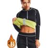 Sauna Suit for Women Long Sleeve Zipper Workout Body Shaper Women's Sauna Shirt Sweat Slimming Neoprene Sauna Jacket,L,Black view 1