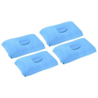 M METERXITY 4 Pack Inflatable Pillow - Ultralight Inflatable Camping Travel Pillow, Neck Lumbar Support, Apply to Travel (17 x 11 Inch, Blue)
