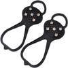 YChao 2Pairs Universal Non-Slip Gripper Spikes, Ice Cleats Snow Grips with 5-Claw Anti-Slip Nails, Ice Grippers for Shoes and Boots Walking Climbing Fishing (Black) view 1