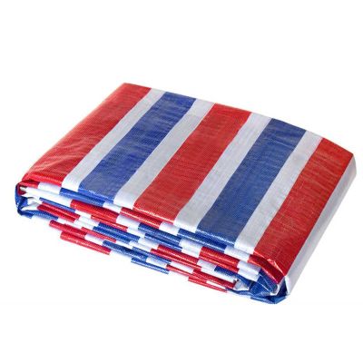 100g/ Blue/White/Red Striped Tarpaulins,Outdoor Waterproof Versatile Market Stall Sheet Cover,Garden Tarp,for Wood,Boat,Camping. ()
