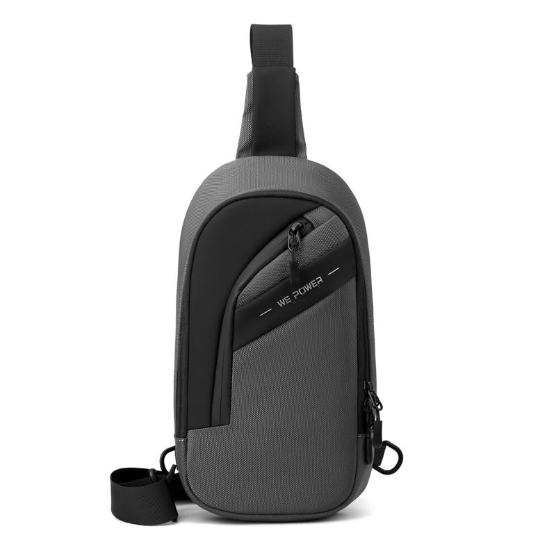 Men's Waist Bag Chest Bag Lightweight Nylon Cloth Adjustable Strap Single-Shoulder Crossbody Bag Outdoor Waterproof Chest Bag (grey)