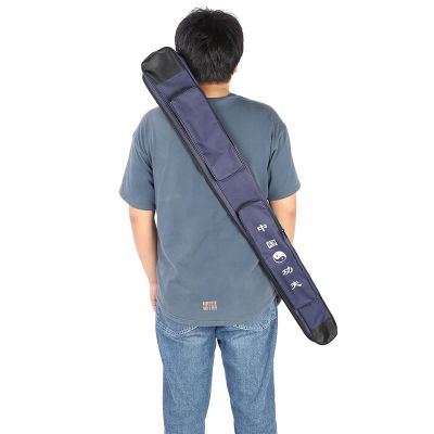 Gavigain Taichi Sword Carrying Bag Canvas Single Layer Sword Bag with Adjustable Strap, Water Cup Pocket for Samurai Cosplay Costume Halloween Party Blue