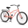 Tzou 26 Inch Cruiser Bike for Men Women Single Speed Drivetrain Steel Frame Mountain Bike for Beach Camping Picnic Pink view 1