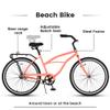 Tzou 26 Inch Cruiser Bike for Men Women Single Speed Drivetrain Steel Frame Mountain Bike for Beach Camping Picnic Pink view 3