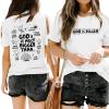 JINLUTH Christian Tshirts for Women Faith T Shirts Jesus God Shirts Religious Gifts Tee Funny Inspirational Graphic Tees Tops (White,S) view 1