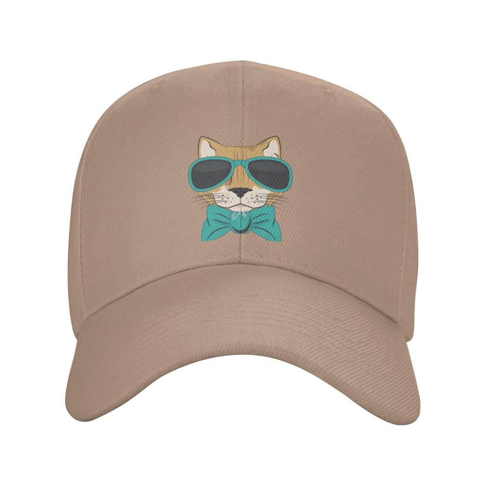 Funny Cat with Sunglasses and Bow Tie Baseball Caps for Men Women Hat Adjustable Cap Trucker Hats Dad Cap Natural