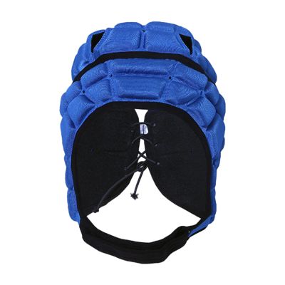 clinmday Rugby Helmet Headguard with Adjustable Strap, Ultralight Impact-Resistant Soccer Ski Soft Protective Helmet for Kids Youth Blue S