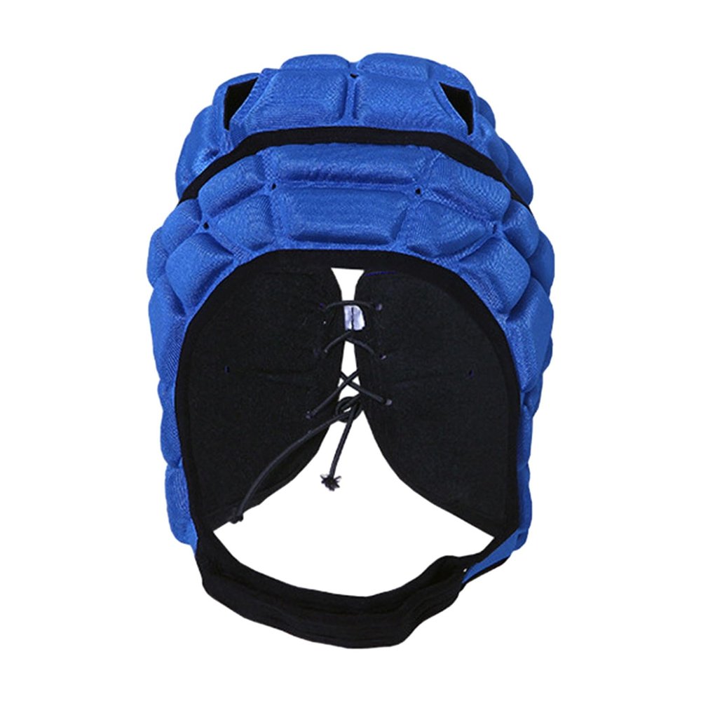 clinmday Rugby Helmet Headguard with Adjustable Strap, Ultralight Impact-Resistant Soccer Ski Soft Protective Helmet for Kids Youth Blue S
