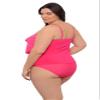 Aqua Green Women's Triple Ruffle Tier Swim Tankini Top with Adjustable Straps, Rose Quartz, Medium view 2