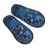 Feonik Soft Cozy Winter Furry Slippers For Men Women Blue Bandana Paisley Style Plush Indoor Bedroom Shoes House Slippers, Fashion view 2