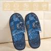 Feonik Soft Cozy Winter Furry Slippers For Men Women Blue Bandana Paisley Style Plush Indoor Bedroom Shoes House Slippers, Fashion view 3