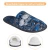 Feonik Soft Cozy Winter Furry Slippers For Men Women Blue Bandana Paisley Style Plush Indoor Bedroom Shoes House Slippers, Fashion view 4